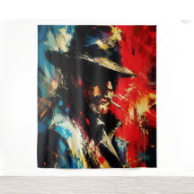 Retrato de gánster Pintura abstracta Estilo vintag