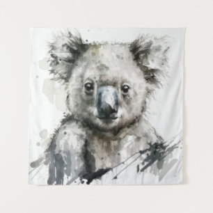 Tapiz Retrato de Koala Pintura de animales salvajes al a