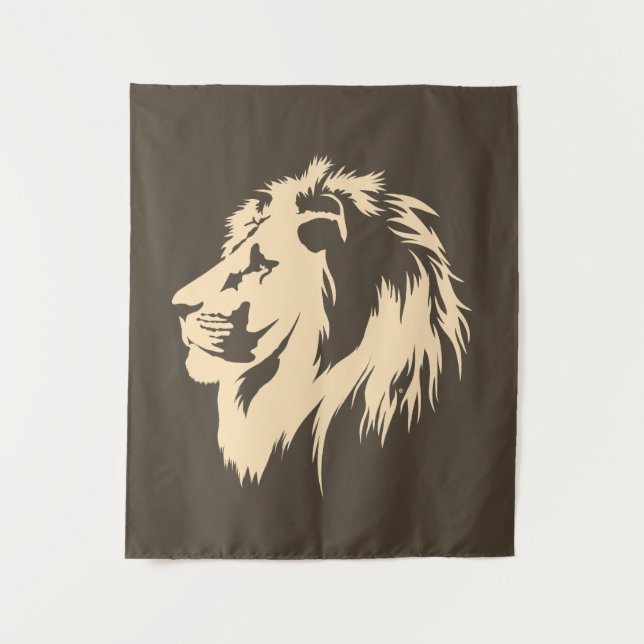 Tapiz Retrato de león (arena) (Anverso)