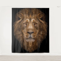 Retrato de león geométrico