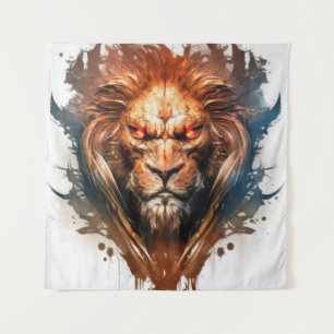 Tapiz Retrato de leones pintura animal vida silvestre al