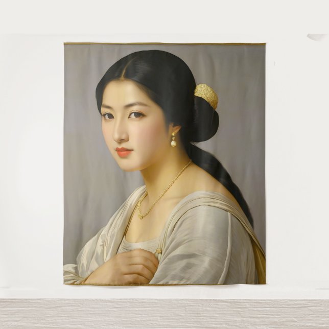 Tapiz Retrato de mujer Bella Artes "Yuki Mori" (Anverso)