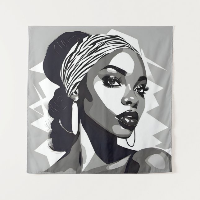 Tapiz Retrato de una mujer negra (Anverso)