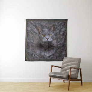 Tapiz Retrato Gris Cat