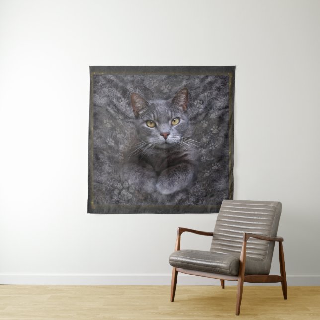 Tapiz Retrato Gris Cat (In situ)