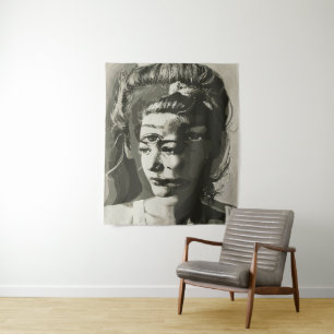 Tapiz Retrato Surrealista de Múltiples Ojos – Psicodélic