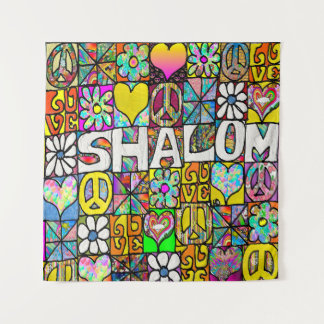 Tapiz Retro 60 Psicodélico Shalom LOVE
