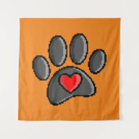 Retro 80 Videojuego 8 bits Pixel Art Dog Paw Print