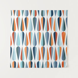 Tapiz Retro a mediados de siglo, patrón de formas de caí