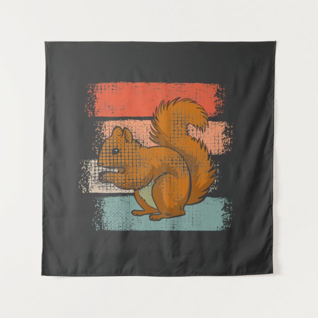 Tapiz Retro animal de ardilla (Anverso)