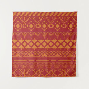Tapiz Retro Azteca: Diseño de patrones de época.