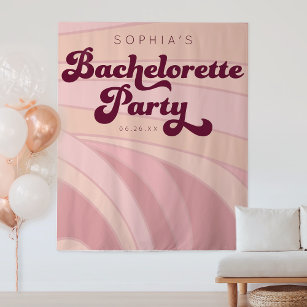 Tapiz Retro Bachelorette Party Backdrop Funky