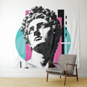 Tapiz Retro Brutalista Jesús Estatua Griega Colosenses 2