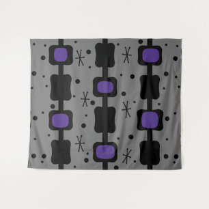 Tapiz Retro Columnas de Mod Medias Cajas Índigo