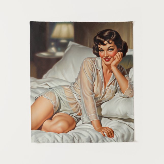 Tapiz Retro Cute Woman '50 Pin-up (Anverso)