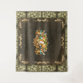 Tapiz Retro de color con encaje y flores