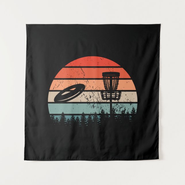 Tapiz Retro de disco de golf (Anverso)
