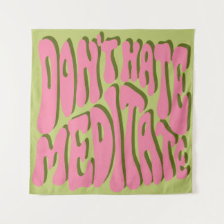 Tapiz Retro de los años 70: Poster motivacional 'Meditat