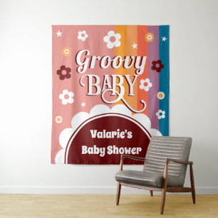 Tapiz Retro Groovy Baby Shower