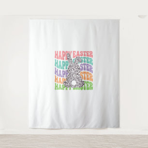 Tapiz Retro Groovy Happy Easter Leoparbit Women Gir