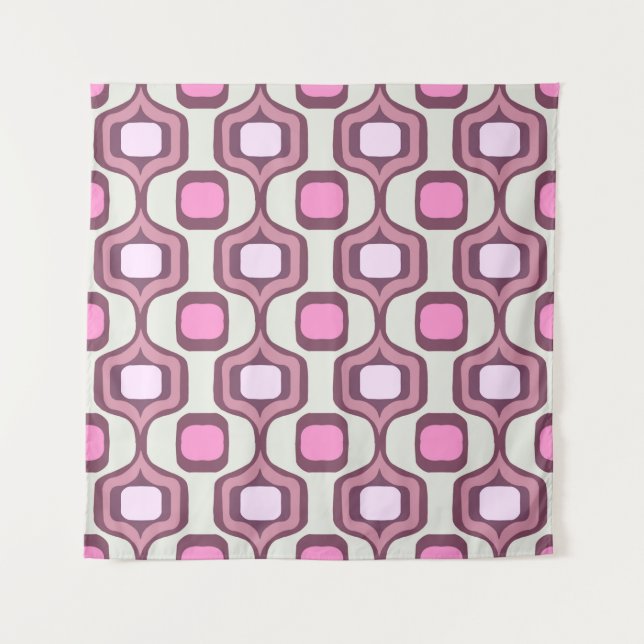 Tapiz Retro Hand Drawn Geometric Square Pattern Minimal  (Anverso)