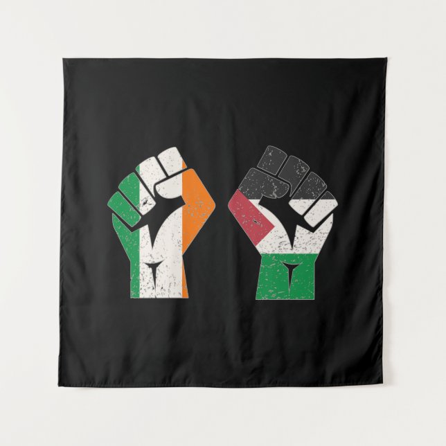 Tapiz Retro Irlanda La revolución del puño solidario en  (Anverso)