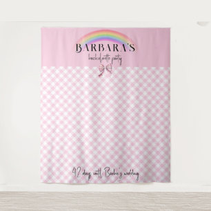 Tapiz Retro Plaid Gingham Checkerboard Girly Pink