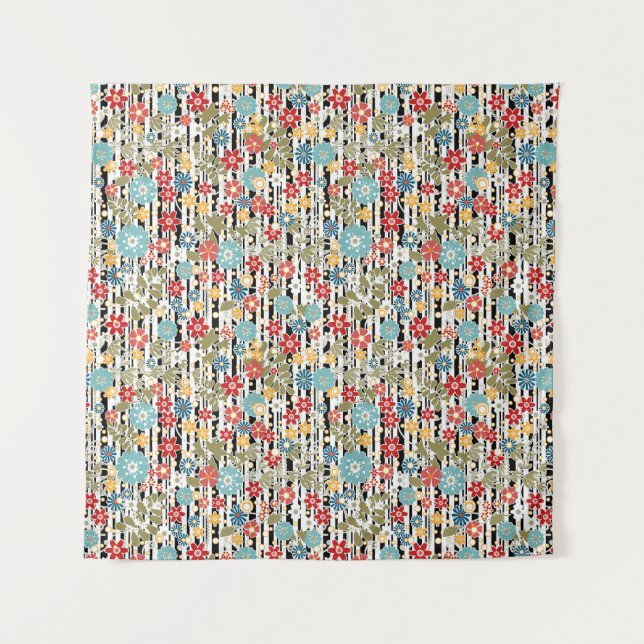 Tapiz Retro, retro floral (Anverso)