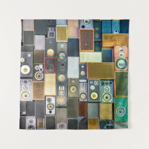 Tapiz Retro Wall-Hung: Diseño de altavoces de época