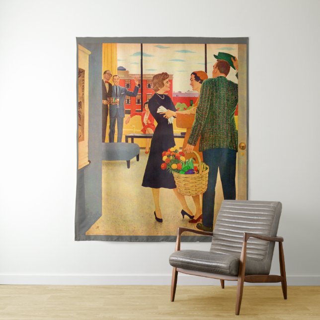 Tapiz Reuniéndose en los Cibulskis para ver la televisió (In situ)