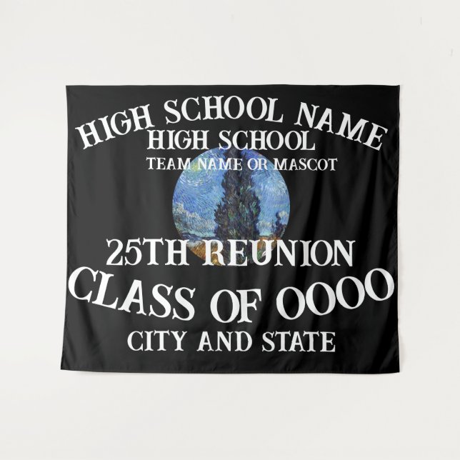 Tapiz Reunión de la escuela secundaria Trump 2024 Cumple (Anverso (horizontal))