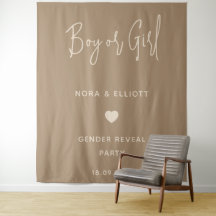 Revelación de género de niño o niña minimalista mo