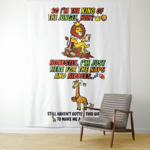 Tapiz Rey Del León Del Jungle Duerme La Siesta Divertido