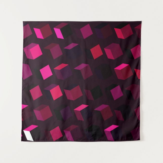 Tapiz Rhombus rosado oscuro: decoración abstracta degrad (Anverso)