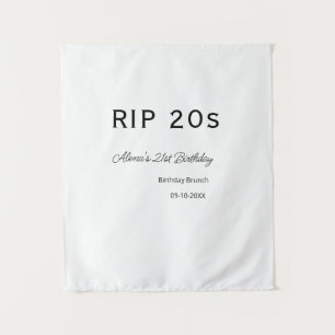Tapiz RIP 20s cumpleaños 21 simple minimalista cita de b