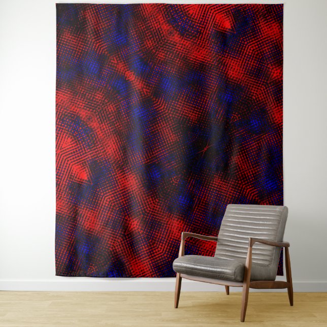 Tapiz Riscos vermelhos cruzados e fundo azul? (In situ)