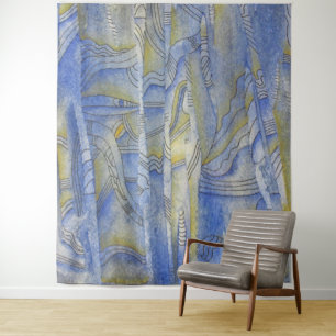 Tapiz Ritmo de fondo Watercolor Line Art