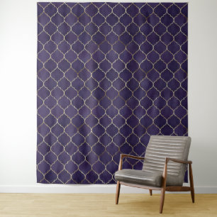 Tapiz Ritmos reales: Geometría marroquí morada-andaluza