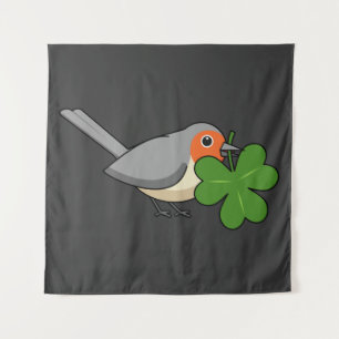 Tapiz Robin lindo con Shamrock Clover Personalizado