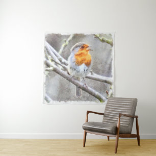Tapiz Robin Watercolor Angelic