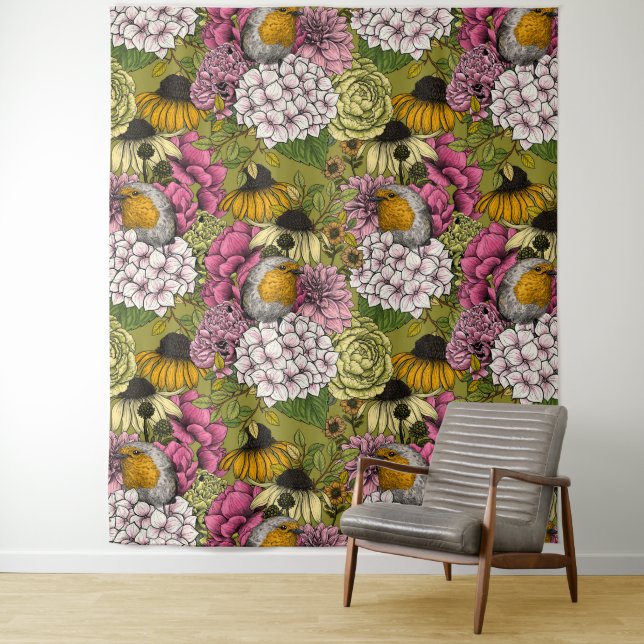 Tapiz Robins en el jardín 2 (In situ)