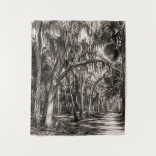 Tapiz Roble Hammock de la vieja Florida Dibujo a grafito