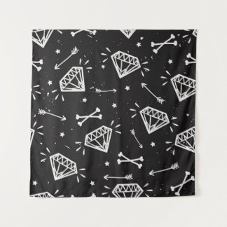 Tapiz Roca gruesa: diamantes, patrón de huesos.