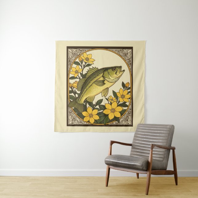 Tapiz Rocas De Bass A Rayas Y Jazmín Amarillo (In situ)