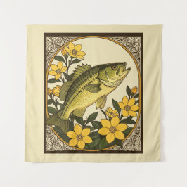 Tapiz Rocas De Bass A Rayas Y Jazmín Amarillo