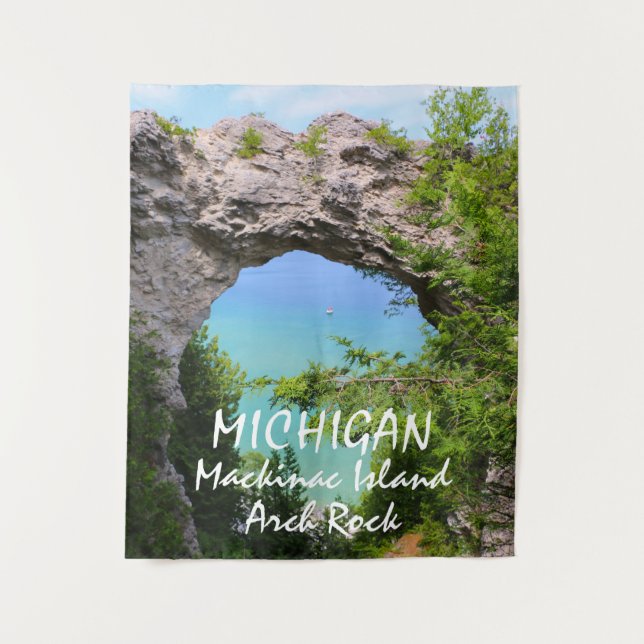 Tapiz Rock de la isla Michigan Mackinac (Anverso)
