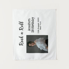 Tapiz Rock n roll 20 cumpleaños chica foto elegante mode