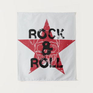 Tapiz Rock n Roll Skull Art