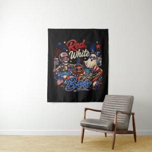 Tapiz Rojo Blanco Y Boo Patriótico 4 De Julio