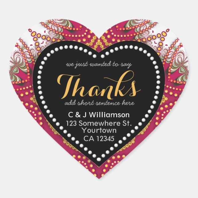 Tapiz Rojo Talkboard Blanco Gracias Pegatina del c (Anverso)